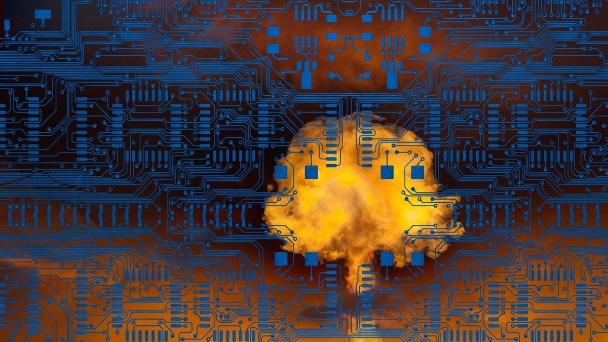 Nuclear explosion under layer of circuit board,