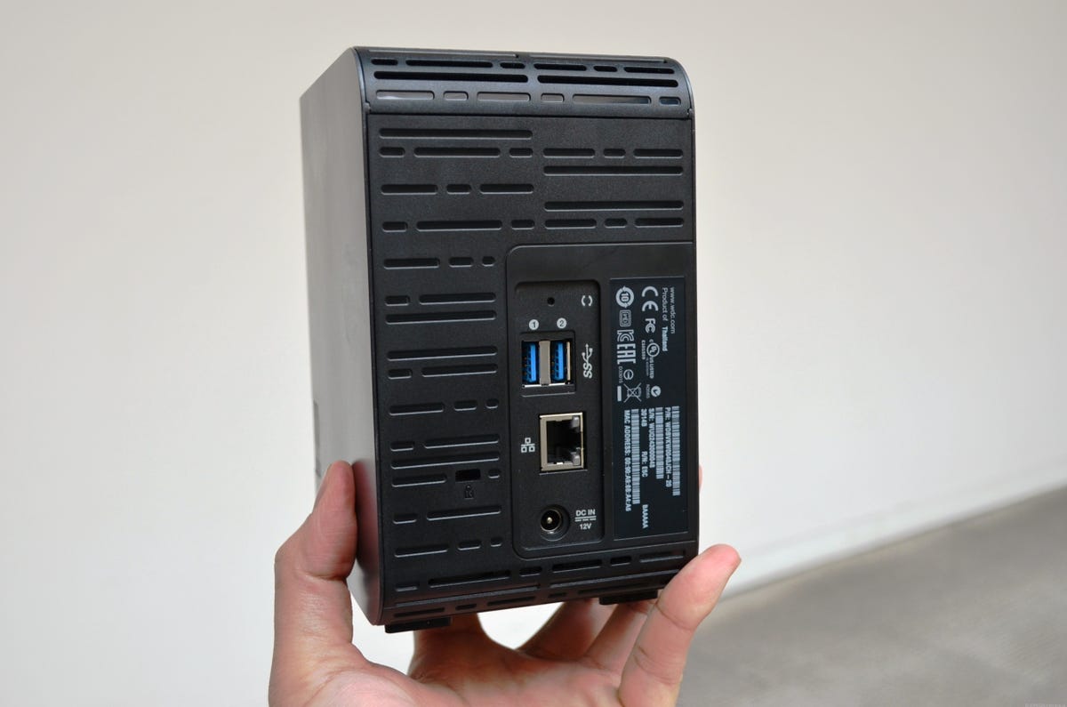 The WD My Cloud EX2 comes with two USB 3.0 ports on the back to host more storage via external hard drives.