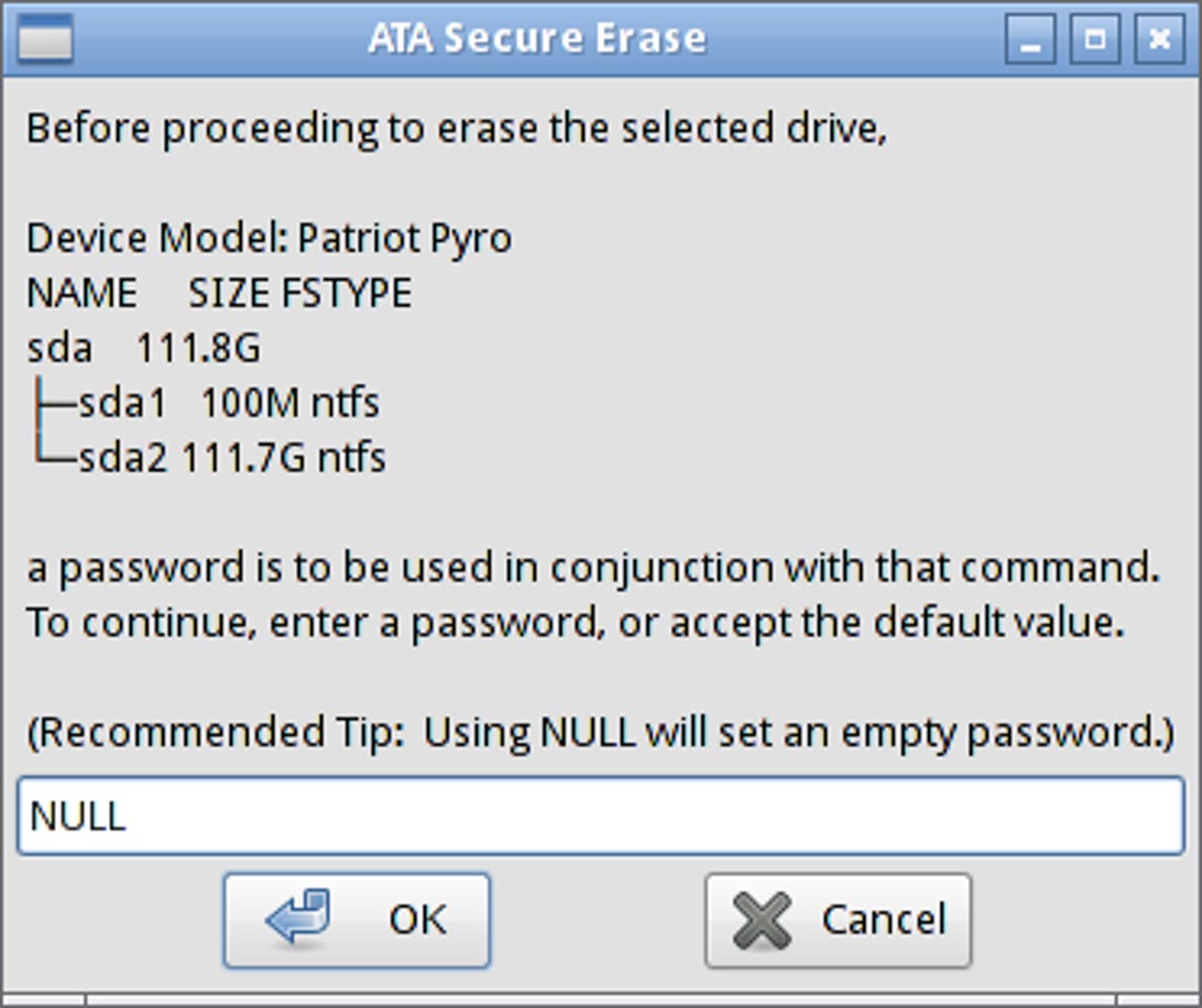 NULL password