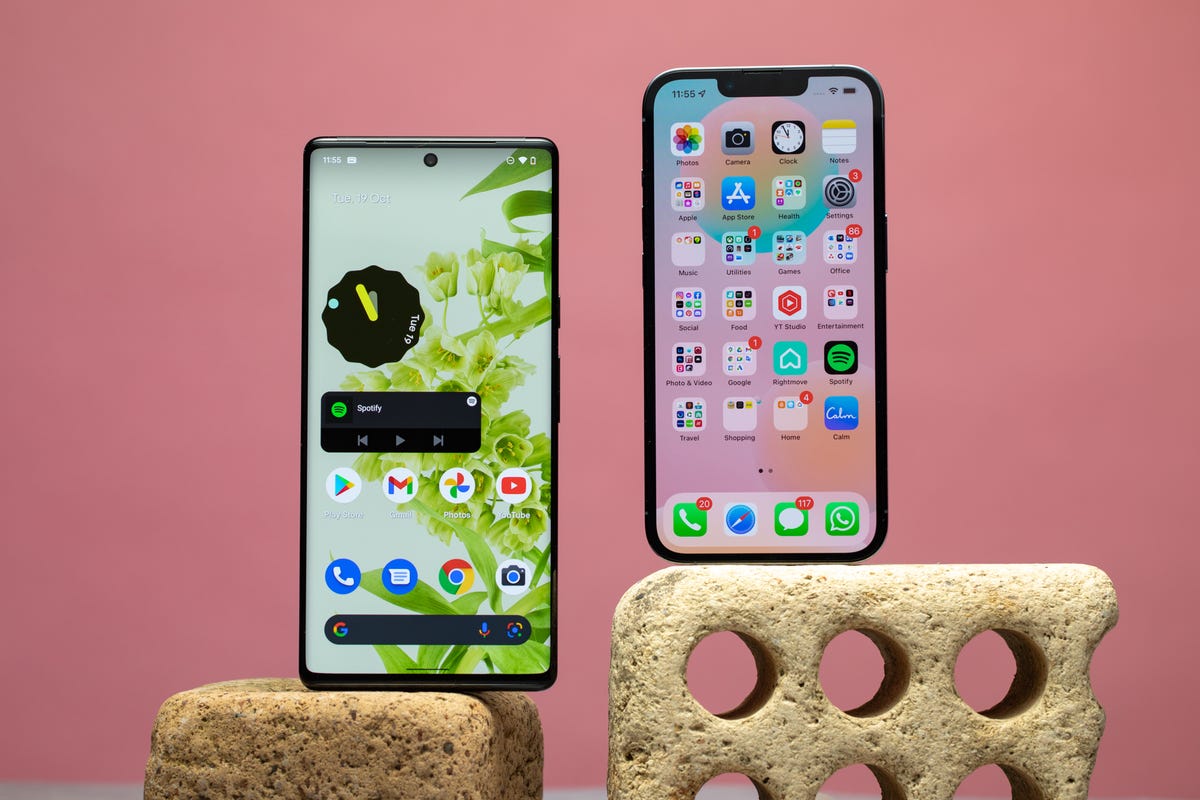 Pixel 6 Pro and iPhone 13 Pro