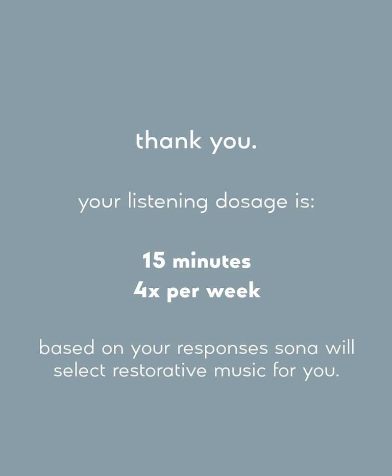Listening prescription from Sona App