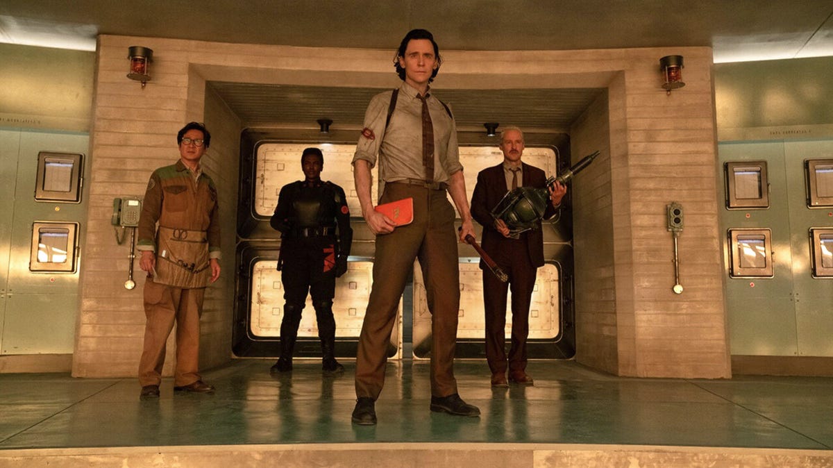 A promotional still of the cast from the Disney Plus / Marvel series Loki, Season 2.