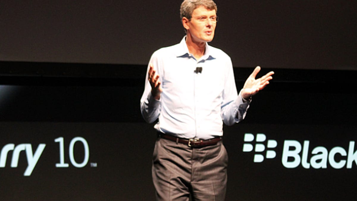 RIM CEO Thorsten Heins at a BlackBerry event last year.