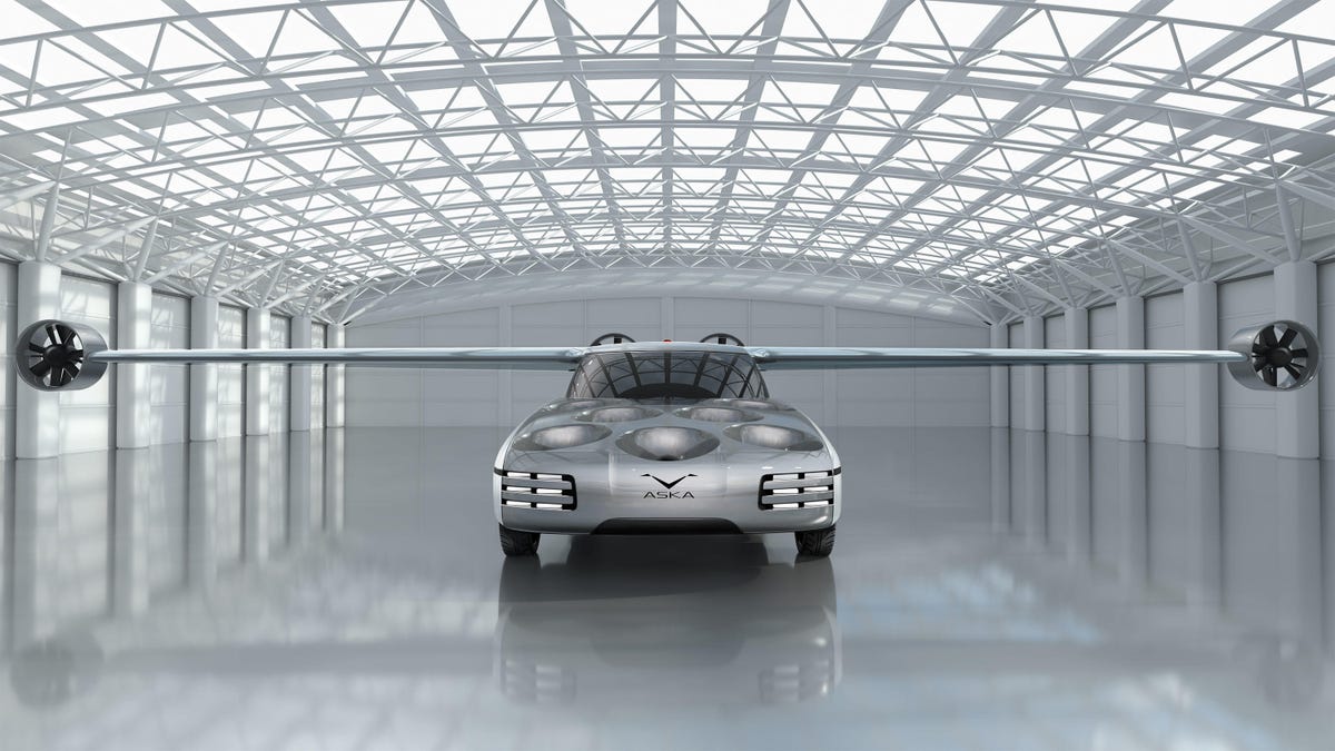 NFT's Aska flying car has wings that unfold for greater efficiency, longer range and quieter flight.