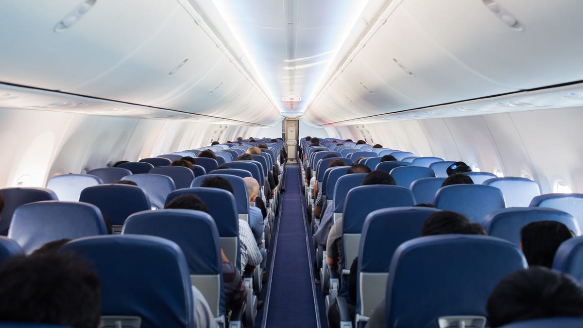 The interior of an airplane