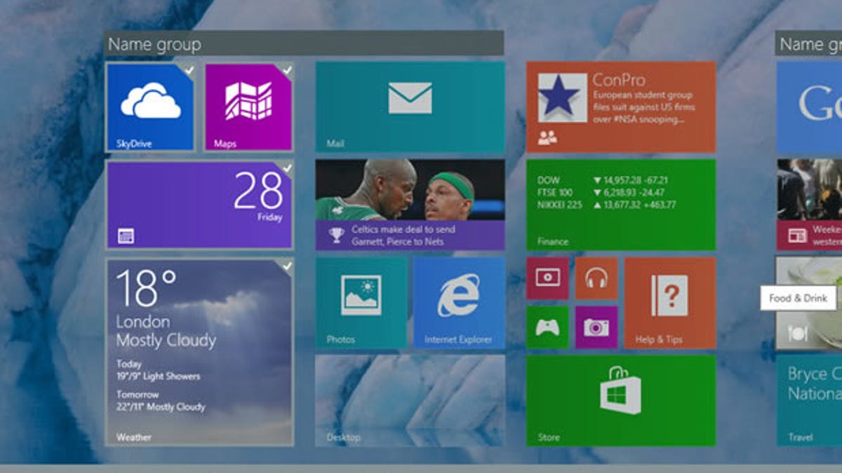 You can more easily tweak the Start screen in Windows 8.1.