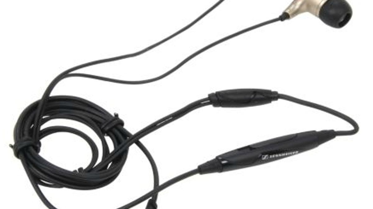 The Sennheiser CX 485 in-ear headphones feature an inline volume control and a small-ear-friendly design.