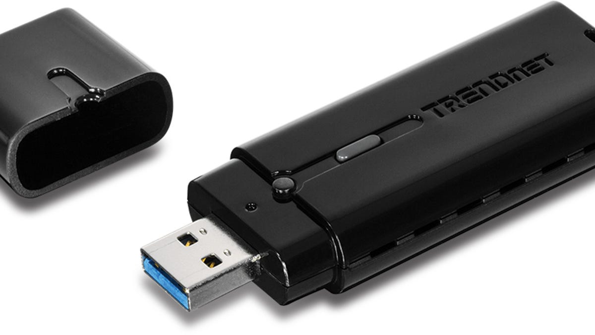 The AC1200 Dual Band Wireless USB 3.0 Adapter (model TEW-805UB) from Trendnet.