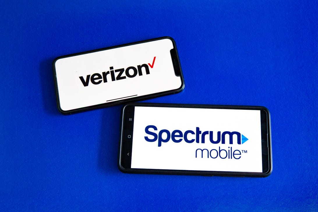 verizon and spectrum mobile logo on phone