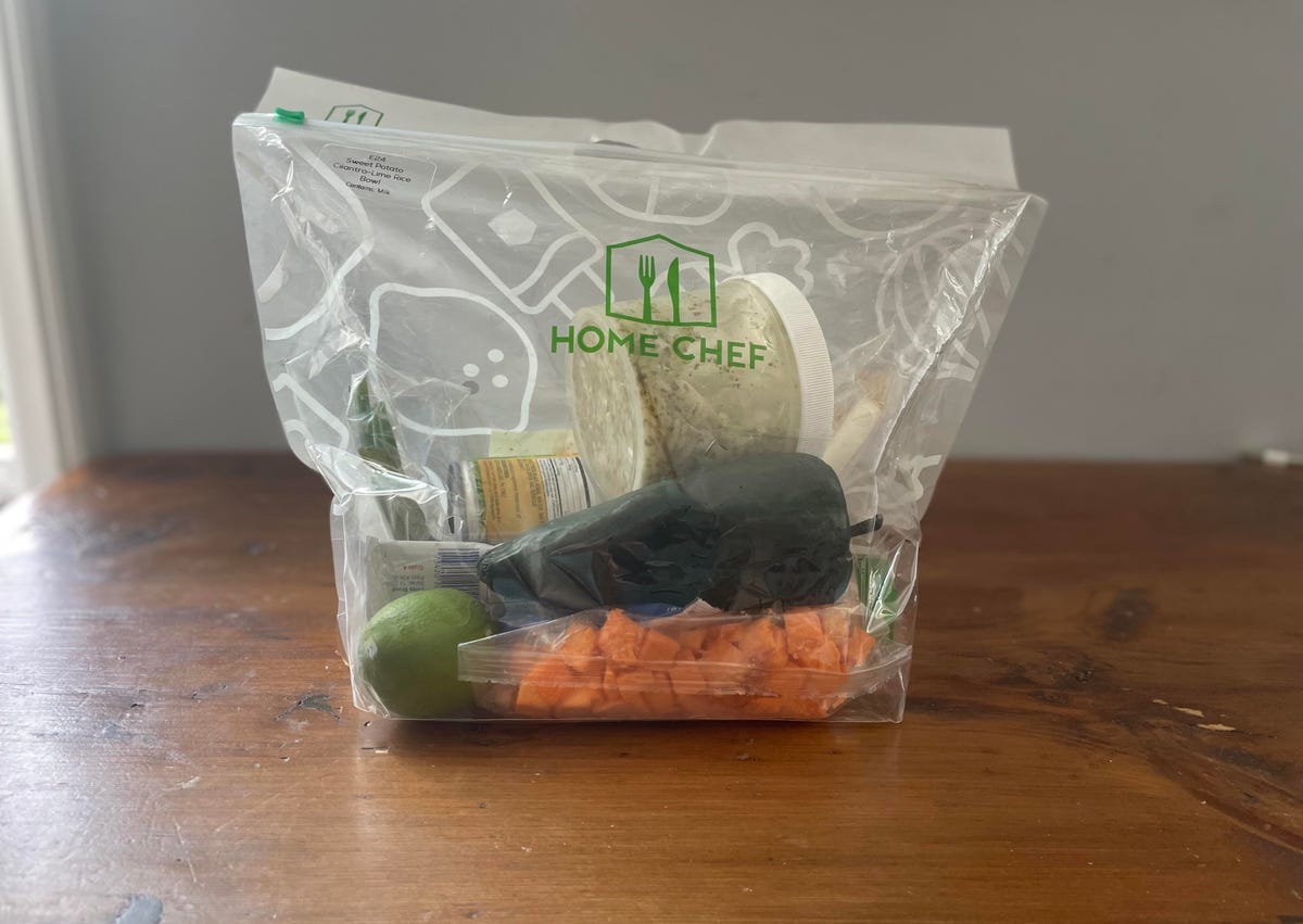 home chef meal kit in bag