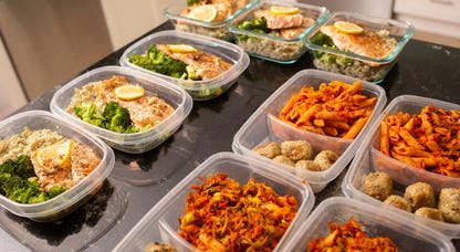 Salmon and Meat Balls Meal Prep