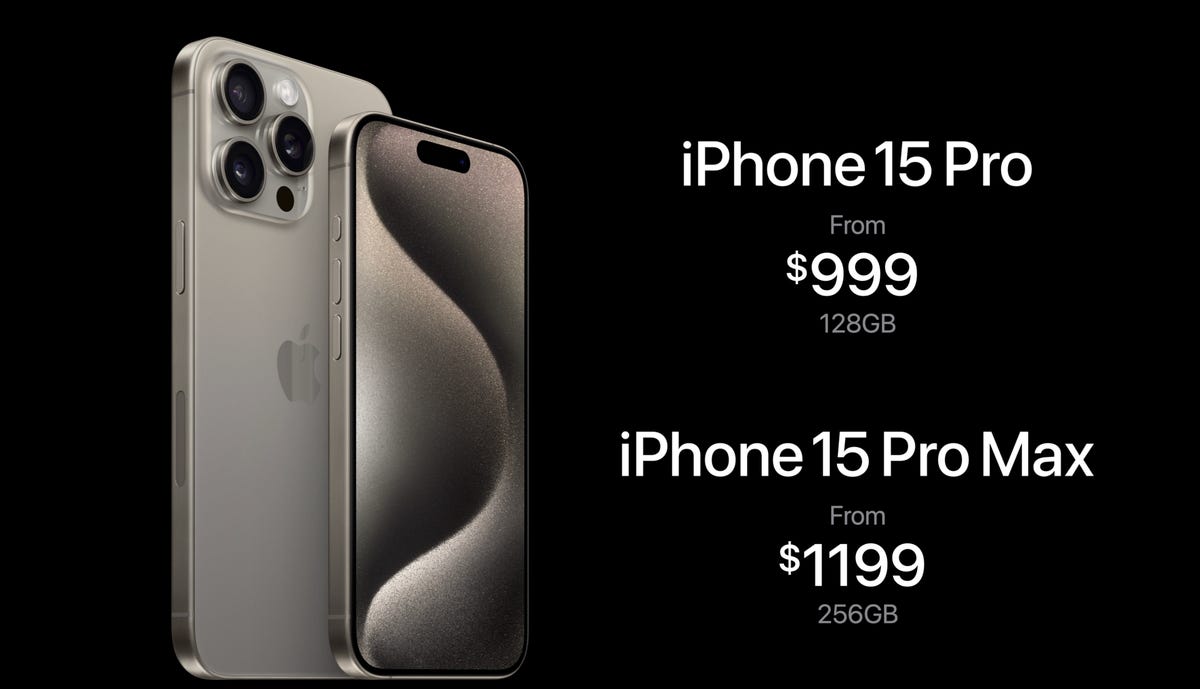 pricing for iphone 15 pro and pro max models