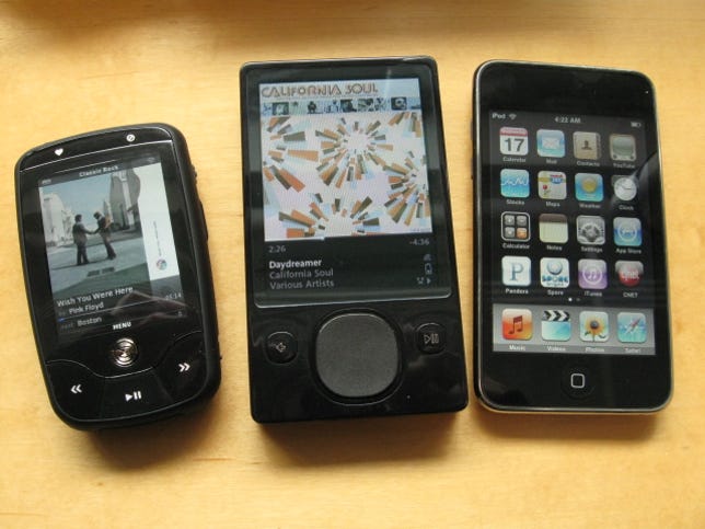 Photo of Wi-Fi MP3 players, Slacker G2, Zune, Touch.