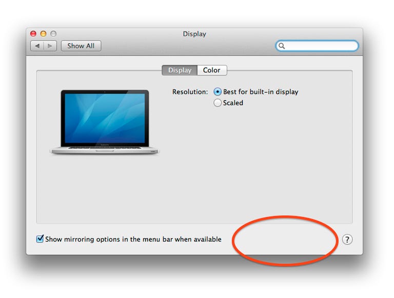 Detect Displays button location in OS X