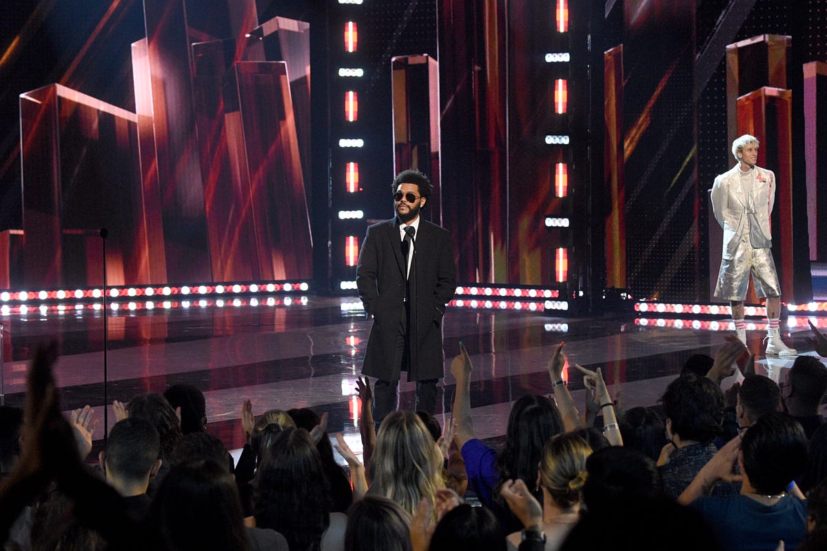 The Weeknd at the 2021 iHeartRadio Music Awards.