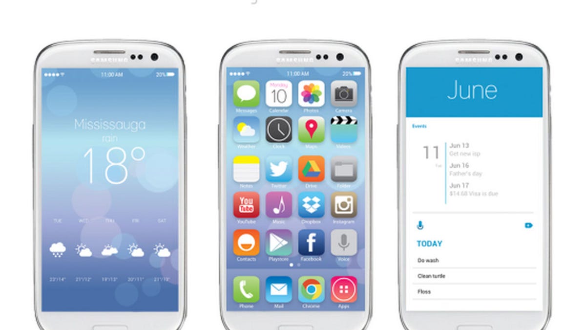 The jbOS7 theme for Android brings the look of Apple's iOS 7 to Google's mobile operating system.