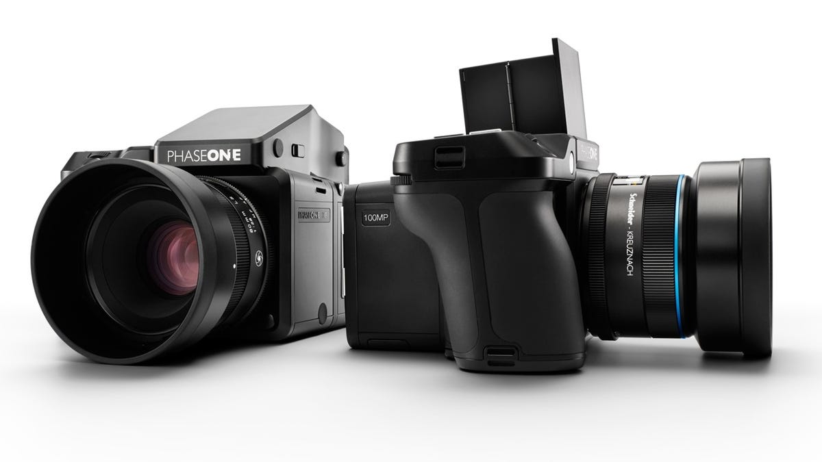 The Phase One XF 100MP &#x200B;system shown here combines a camera body, 100-megapixel image sensor module, and lens.