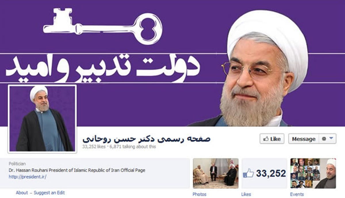 Iranian President Hassan Rouhani's Facebook page.