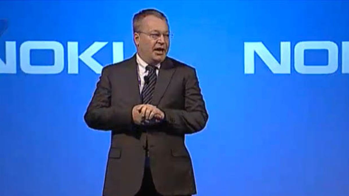 Stephen Elop, the outgoing CEO of Nokia and leader-to-be of Microsoft's phone business, speaks at a press conference in Finland.