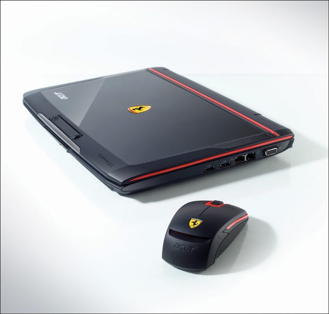 Acer Ferrari 1200 with a Bluetooth mouse