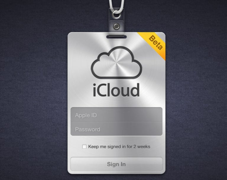 Apple's iCloud.com sign-in page.