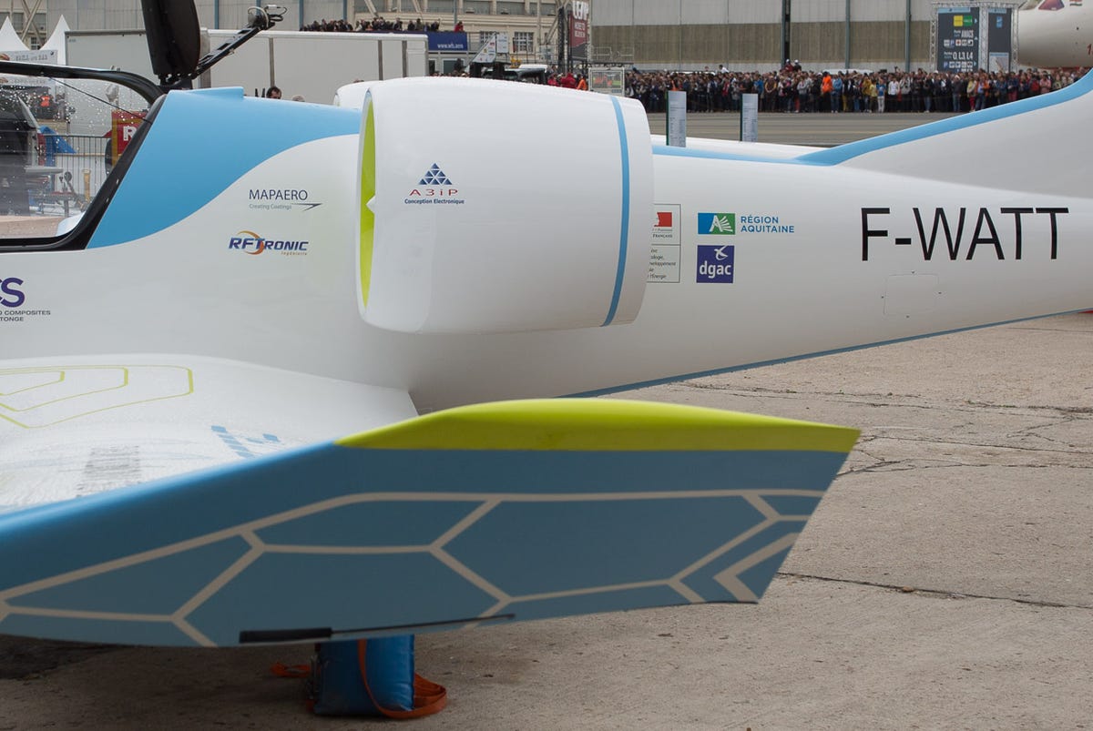 Diamond Aircraft's DA36 E-Star 2, built in cooperation with EADS and Siemens, isn't an electric aircraft, strictly speaking. But it uses battery-powered electric motors to power its engines; a conventional fuel engine charges the battery as the plane flies.