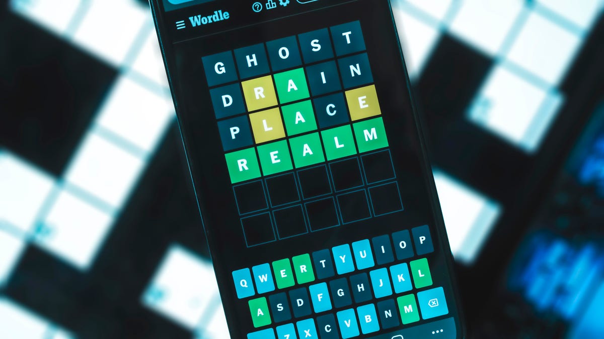 Smart phone showing Wordle game