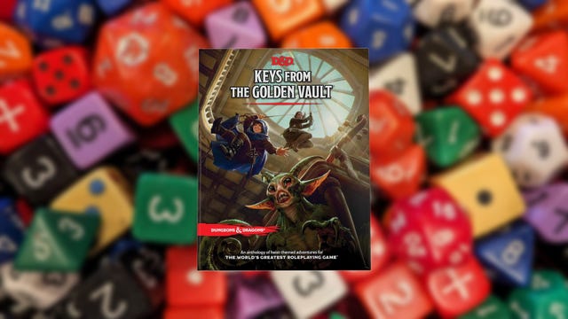 A book cover with rogues dropping from the ceiling on a blurry dice background