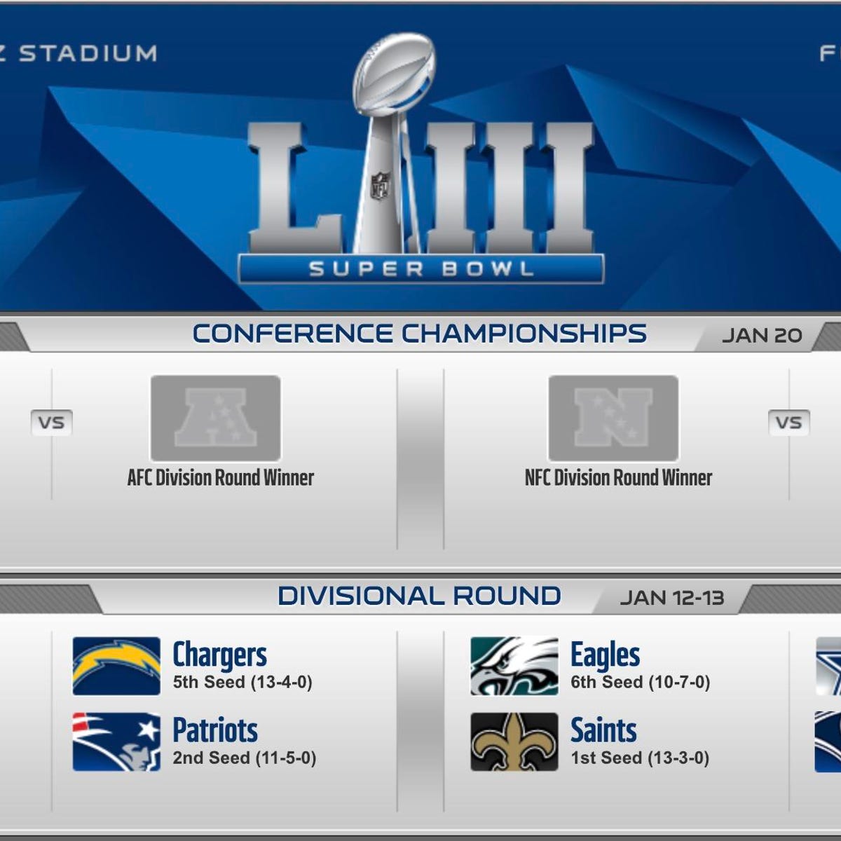 divisional playoff schedule