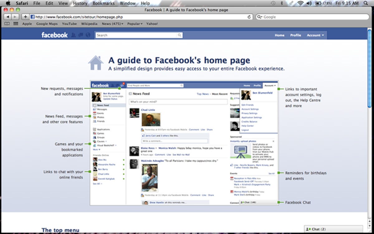 A guide to Facebook's new home page