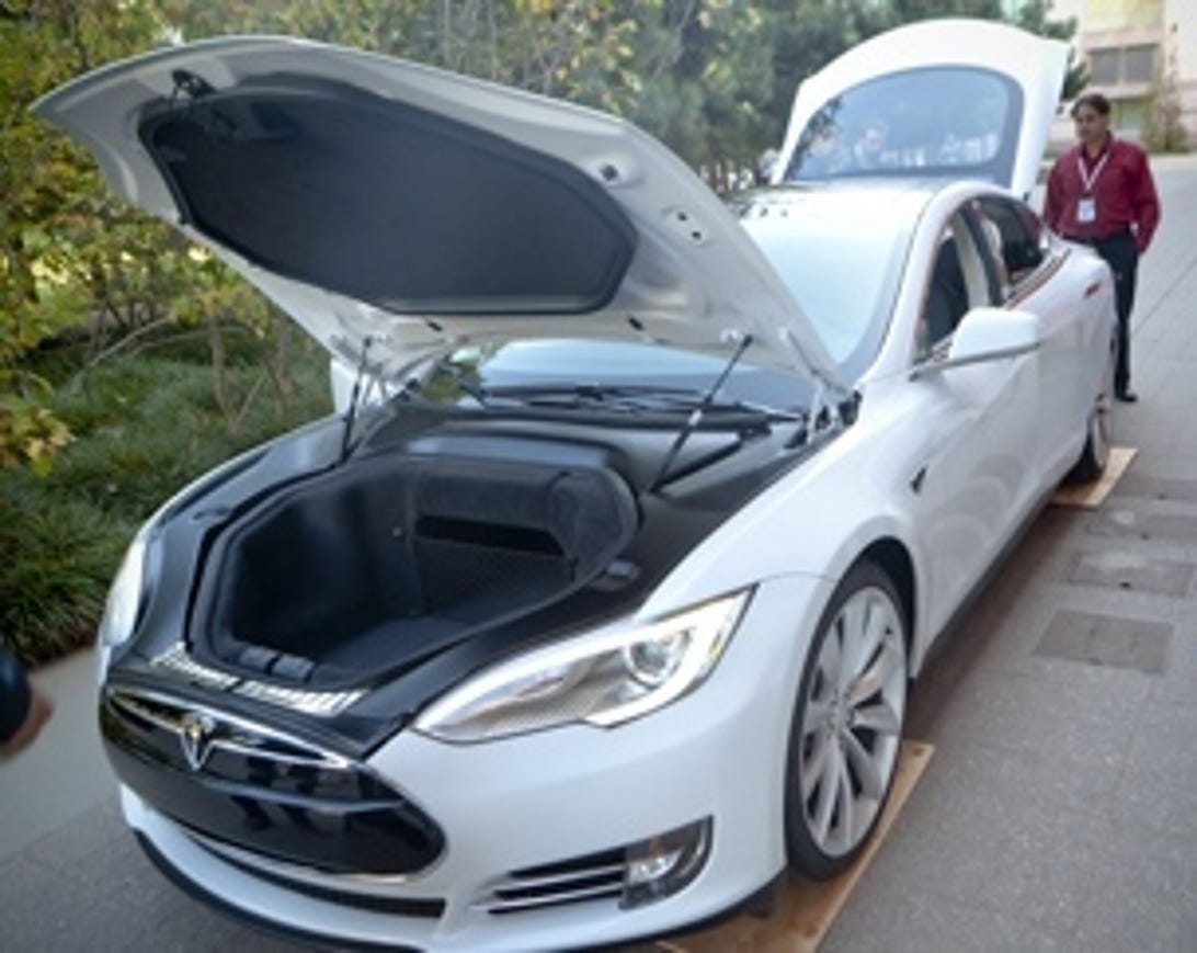 The Tesla S on display at GigaOM's RoadMap conference.