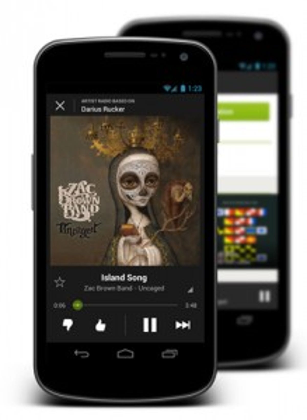 Spotify running on Android.