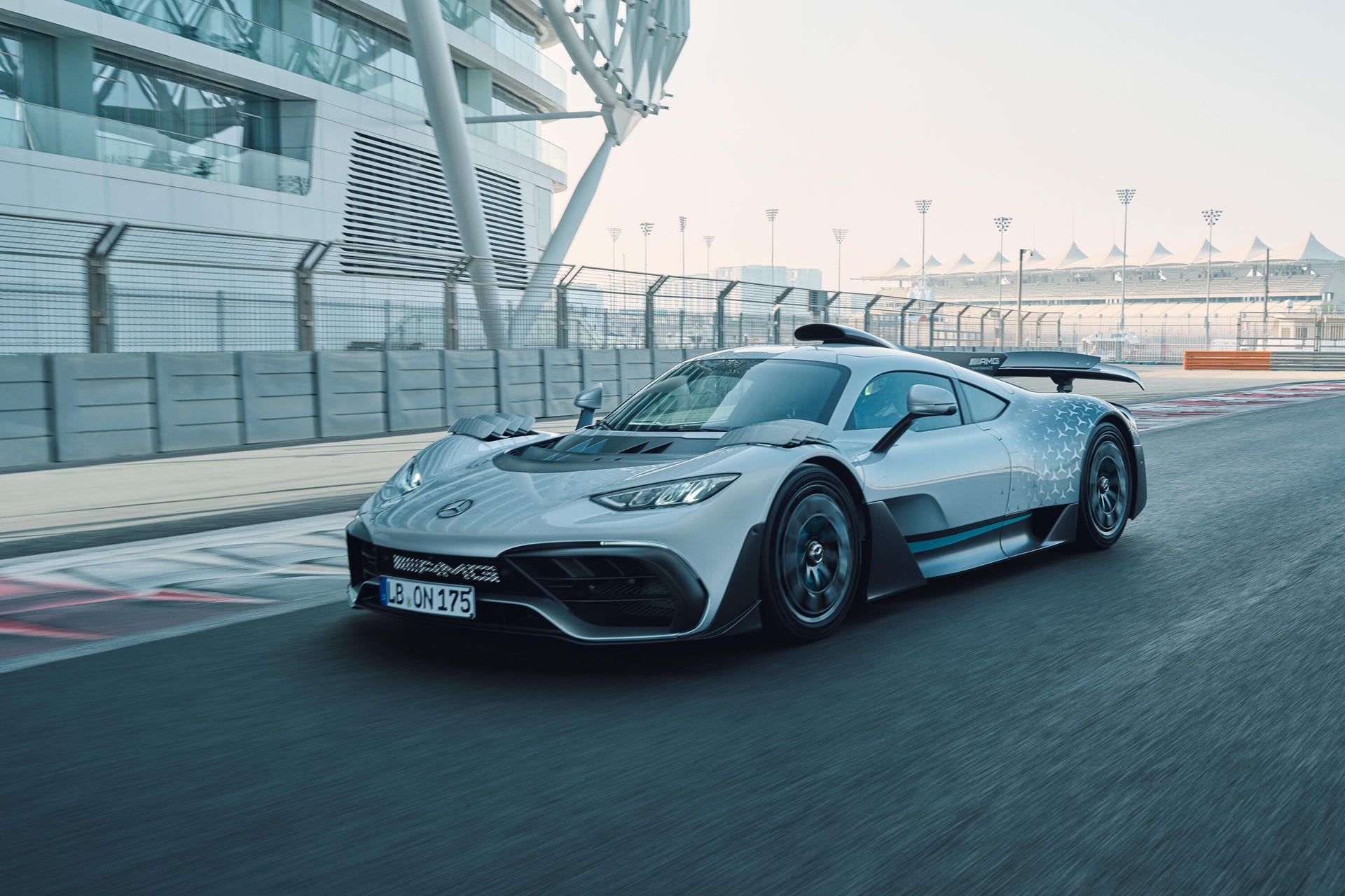 Mercedes-AMG One Hypercar parked on a track