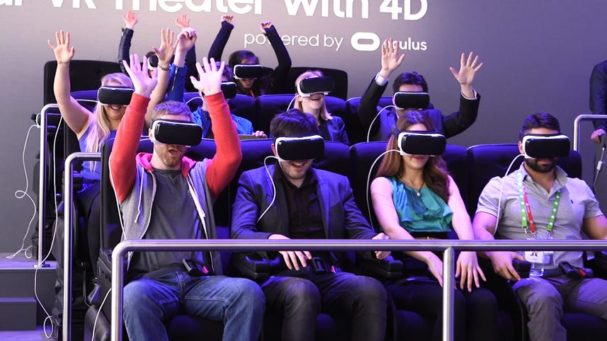 Hands in the air! CNET rides Samsung's VR roller coaster