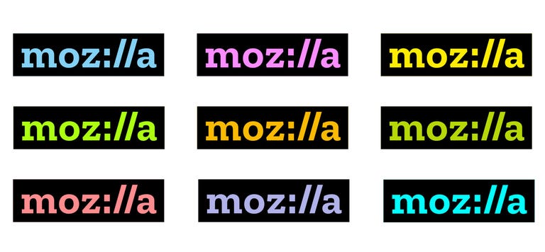 Mozilla's brand incorporates web-address styling.