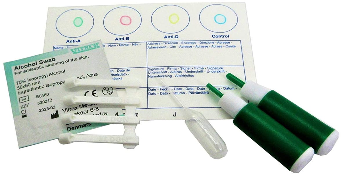 EldonCard Blood Type Test