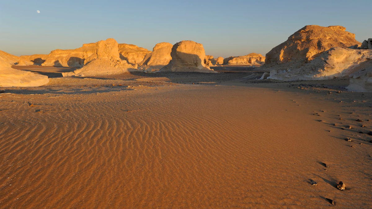 Sunset on the White desert, Sahara desert, Egypt