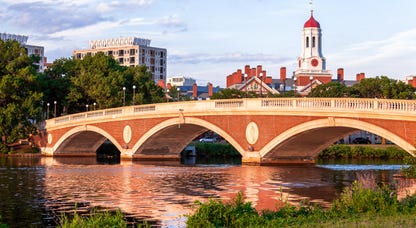 John W. Weeks Bridge with Harvard University in the background at Cambridge, Massachusetts.