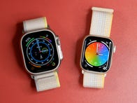 <p>Apple Watch Ultra (left) vs. 41mm Series 8 (right)</p>