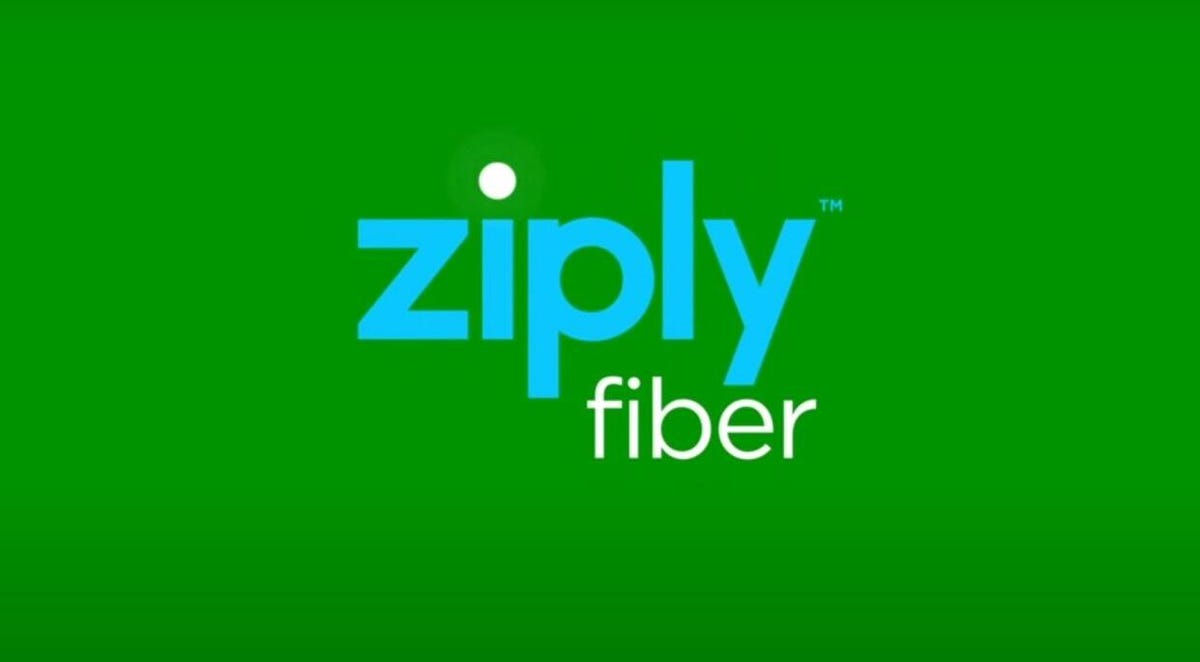 Ziply Fiber logo on a tablet with a green background
