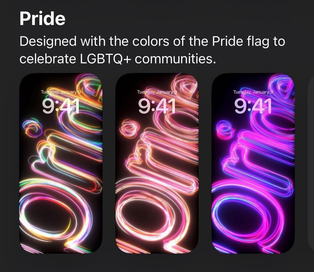 Pride Collection wallpapers for iPhone in iOS 17.5 RC