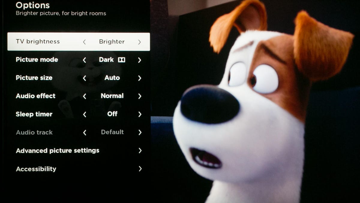 The picture settings menu on a TCL P-Series TV.