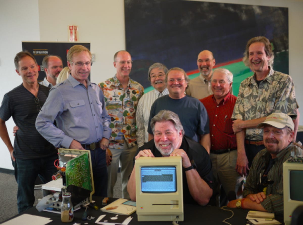 Steve Wozniak and Apple Macintosh team members