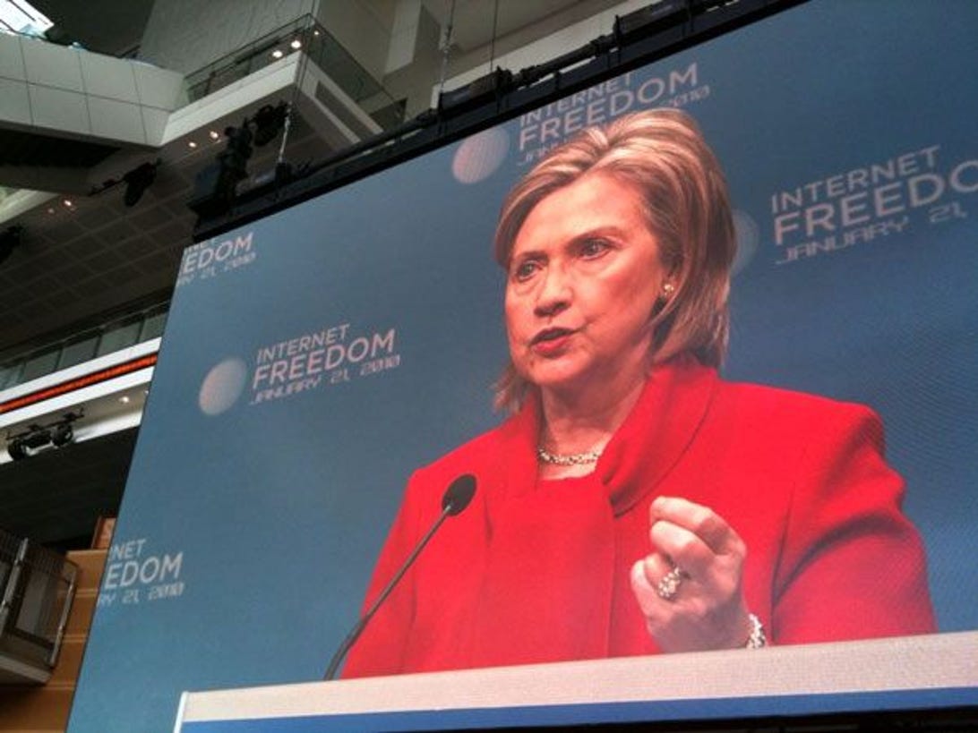 Hillary Clinton speaking on Internet freedom
