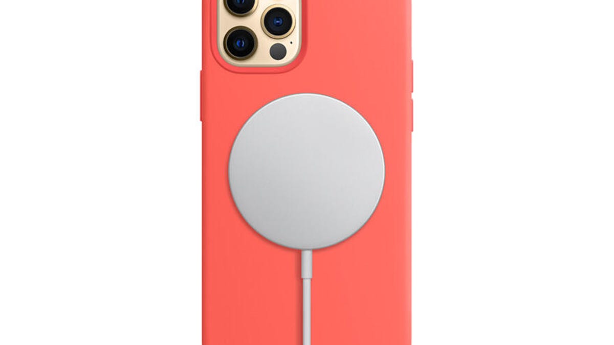 iPhone 12 Pro silicone coral Magsafe charger