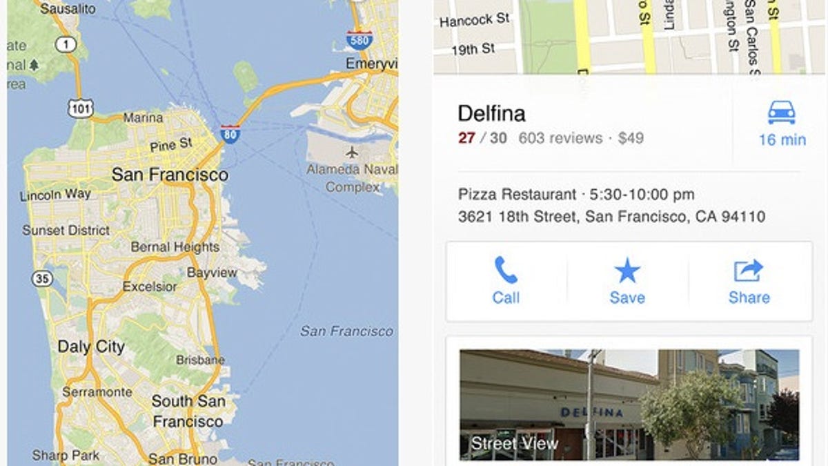 Google Maps for iOS.