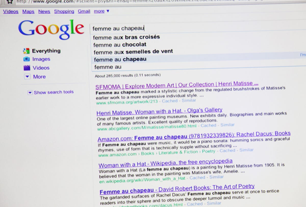Google Instant search demo