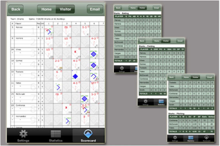 ESPN iScore, available on iOS and Android, lets you score baseball games via your smartphone or tablet.