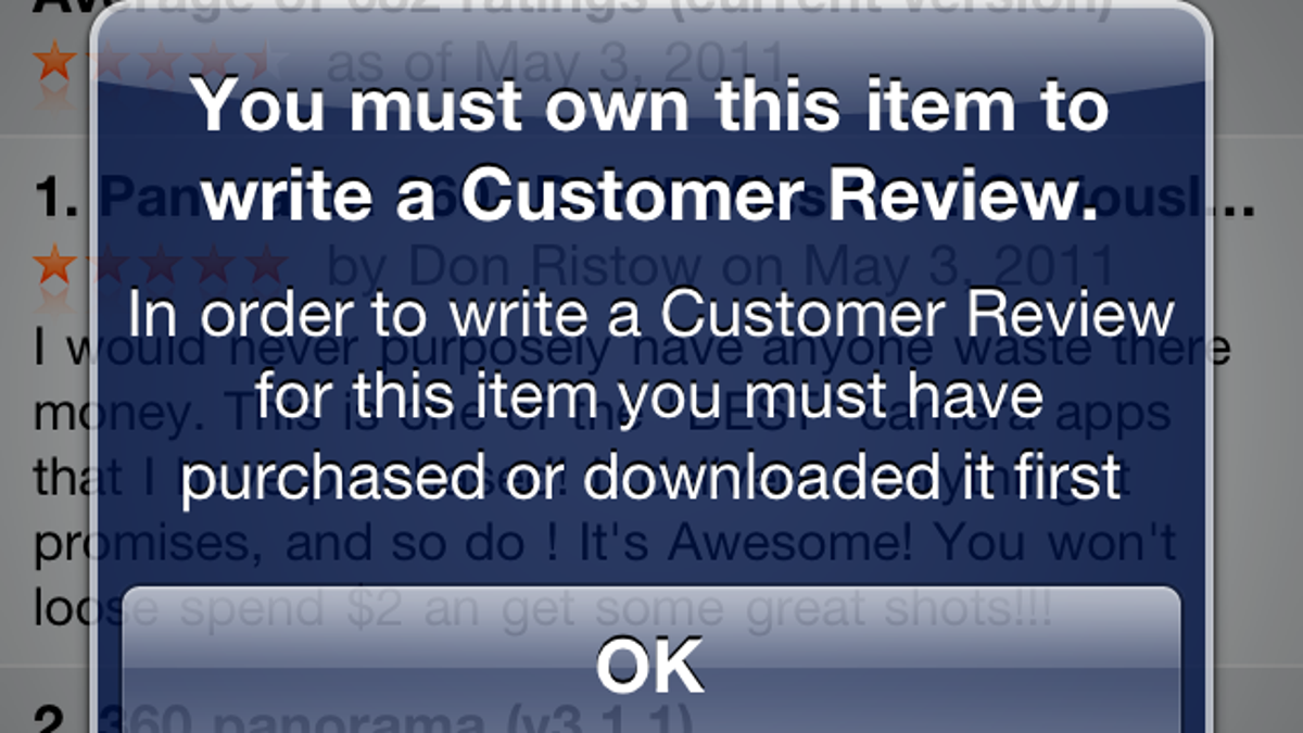 When trying to rate applications acquired by promo code, the App Store now tells you to go buy or download it.