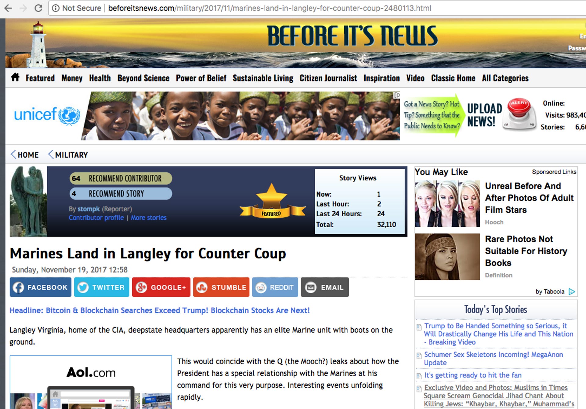 Screenshot of Beforeitsnews.com